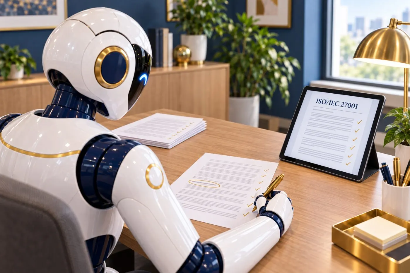 Roboter prüft ISMS-Dokumente nach ISO/IEC 27001