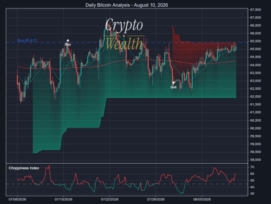 Bitcoin Analysis August 10, 2026: 243 Points Below 65,413
